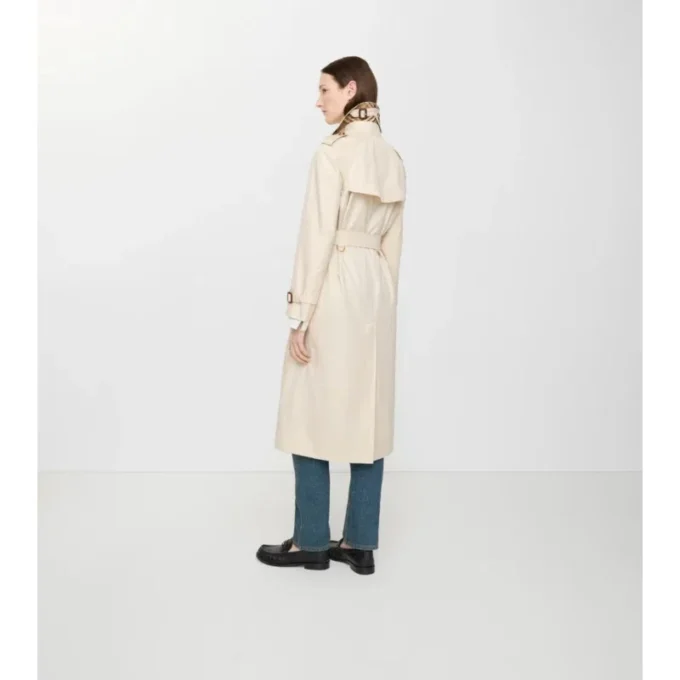 Długi Tropical Gabardine Trench Coat