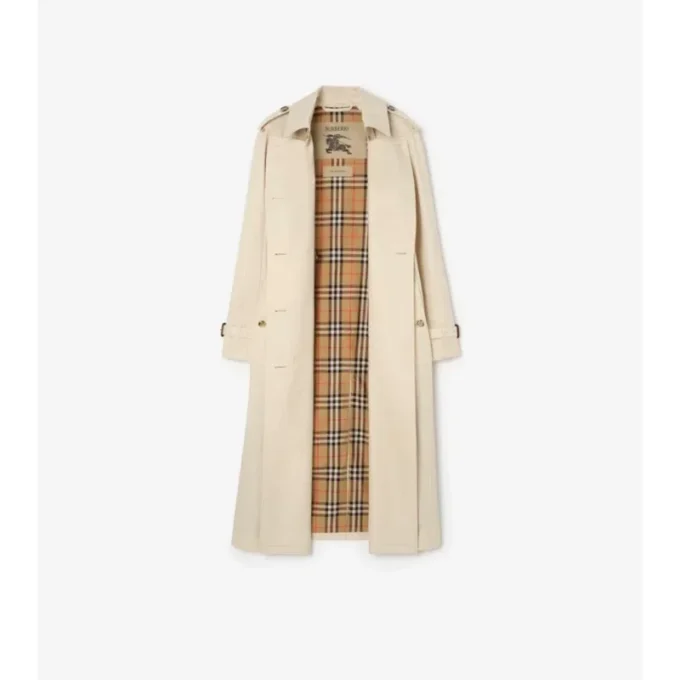 Długi Tropical Gabardine Trench Coat