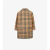 Dwustronny Car Coat z gabardyny w kratę