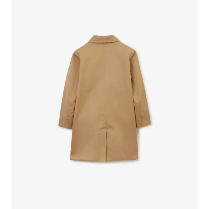 Dwustronny Car Coat z gabardyny w kratę