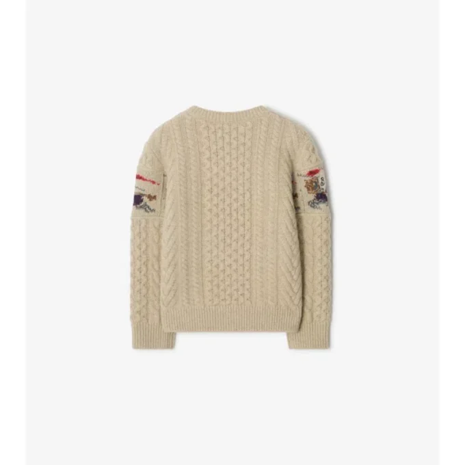 EKD Aran Knit Wool Cashmere Sweater