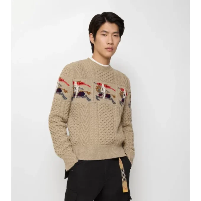 EKD Aran Knit Wool Sweater