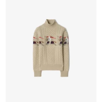 EKD Sweter z wełny w splocie aranowym