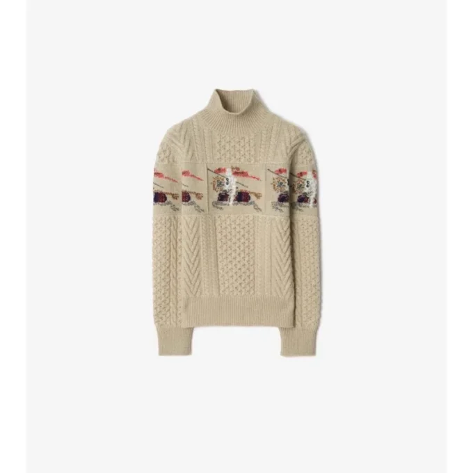 EKD Sweter z wełny w splocie aranowym EKD Sweter z wełny w splocie aranowym