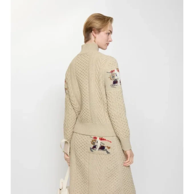 EKD Sweter z wełny w splocie aranowym EKD Sweter z wełny w splocie aranowym