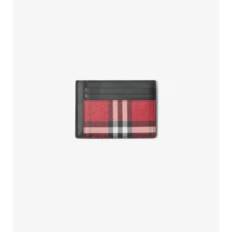 Etui na karty z klipsem w kratę Burberry
