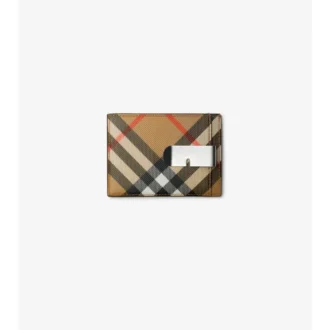 Etui na karty z klipsem w kratę Burberry
