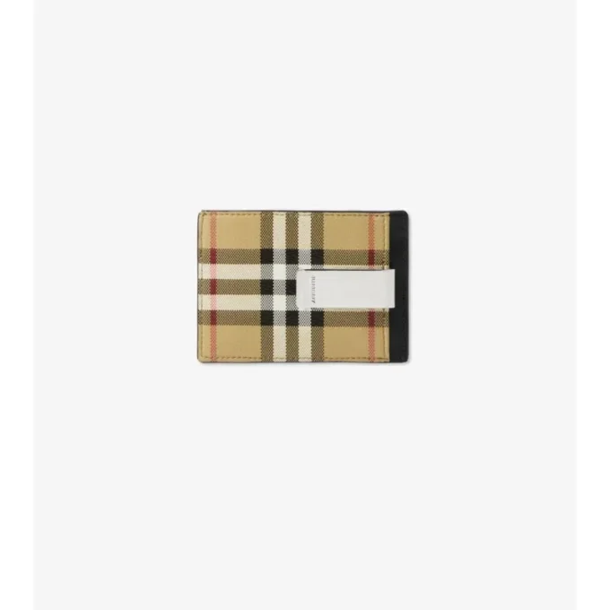 Etui na karty z klipsem w kratę Burberry Etui na karty z klipsem w kratę Burberry