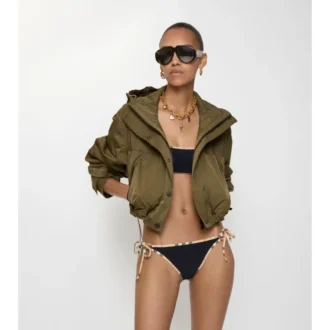 Figi bikini z wykończeniem w kratkę