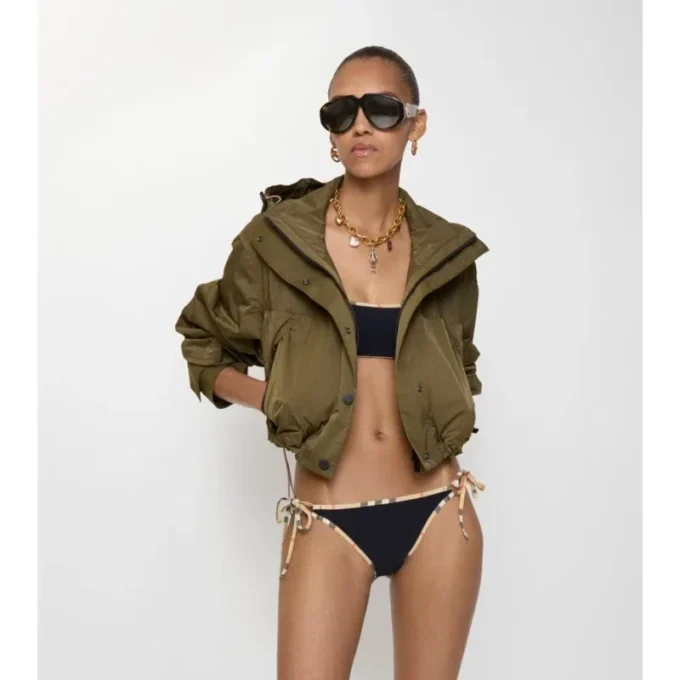 Figi bikini z wykończeniem w kratkę Figi bikini z wykończeniem w kratkę