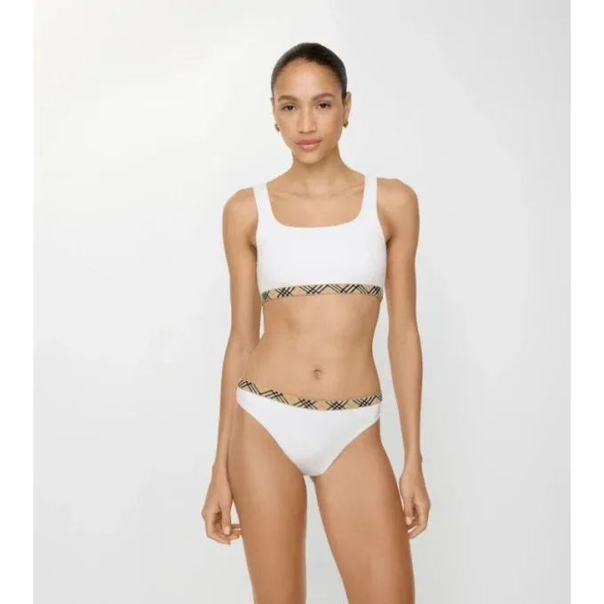 Figi bikini z wykończeniem w kratkę Figi bikini z wykończeniem w kratkę