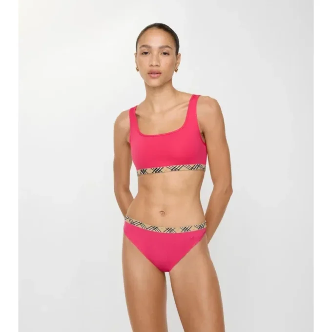 Figi bikini z wykończeniem w kratkę Figi bikini z wykończeniem w kratkę
