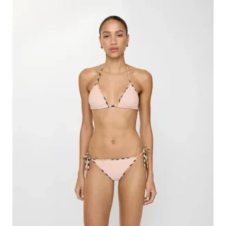 Figi bikini z wykończeniem w kratkę