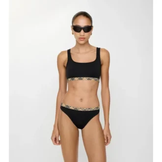 Figi bikini z wykończeniem w kratkę