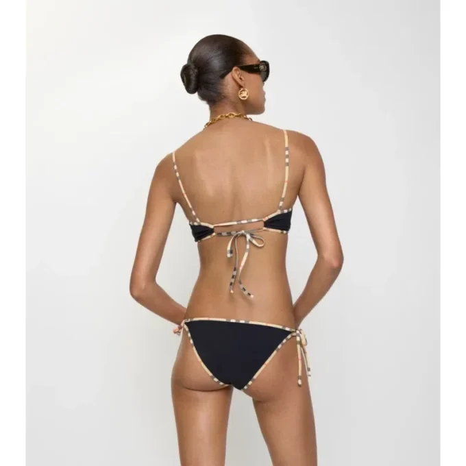 Figi bikini z wykończeniem w kratkę Figi bikini z wykończeniem w kratkę