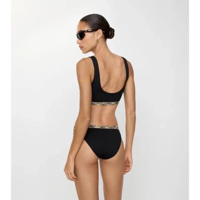 Figi bikini z wykończeniem w kratkę Figi bikini z wykończeniem w kratkę