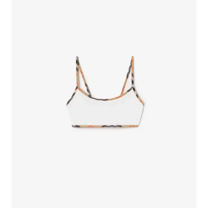 Górka bikini z wykończeniem w kratkę Górka bikini z wykończeniem w kratkę