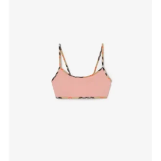 Górka bikini z wykończeniem w kratkę