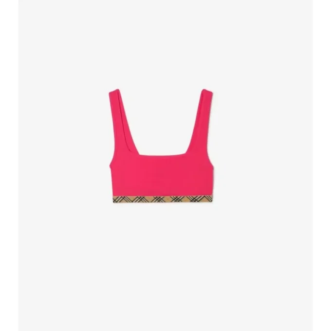 Górka bikini z wykończeniem w kratkę Górka bikini z wykończeniem w kratkę