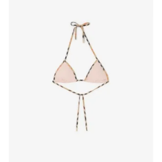 Górka bikini z wykończeniem w kratkę