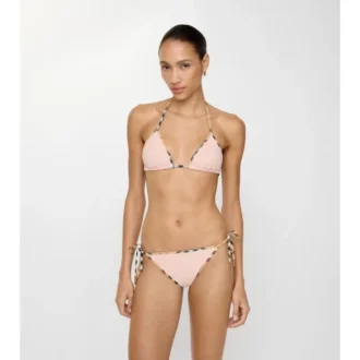 Górka bikini z wykończeniem w kratkę