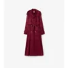 Jedwabny Trench Coat w kratę