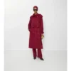Jedwabny Trench Coat w kratę