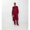 Jedwabny Trench Coat w kratę