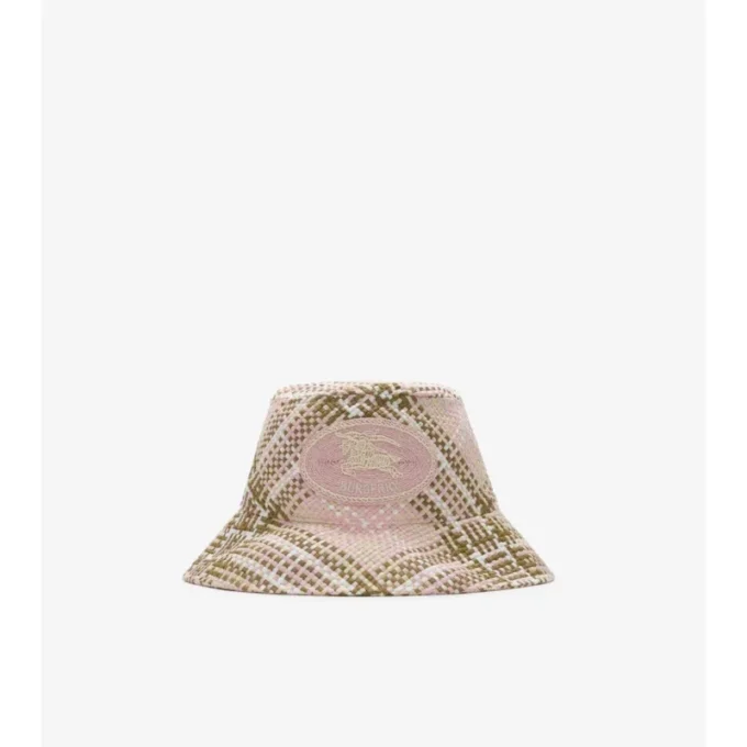 Kapelusz typu bucket z efektem rafii i motywem Knight Stamp Kapelusz typu bucket z efektem rafii i motywem Knight Stamp
