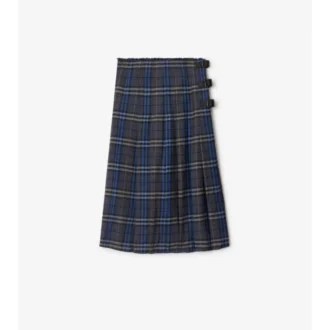 Kilt midi z wełny w kratę