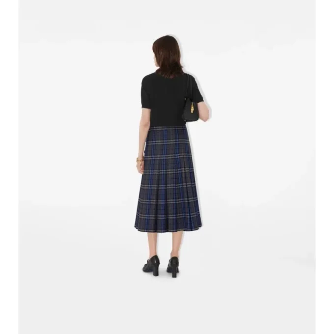 Kilt midi z wełny w kratę