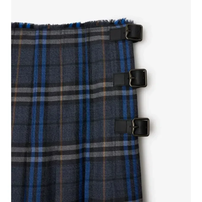 Kilt midi z wełny w kratę