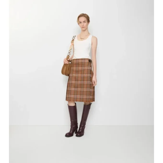 Kilt z wełny w kratę
