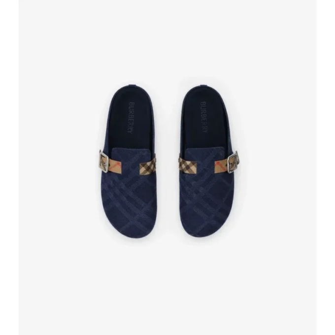 Klapki Urchin z jeansu w kratkę Klapki Urchin z jeansu w kratkę