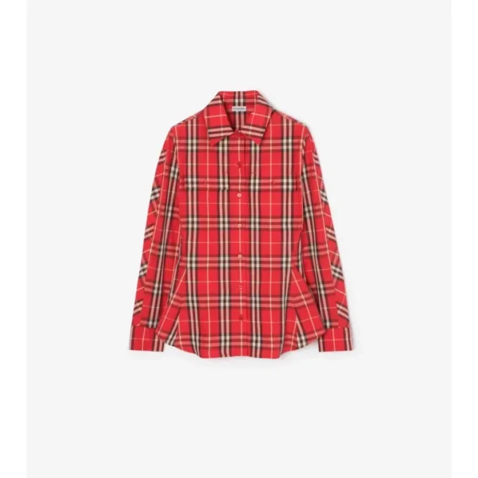Koszula bawełniana w kratę o kroju slim fit