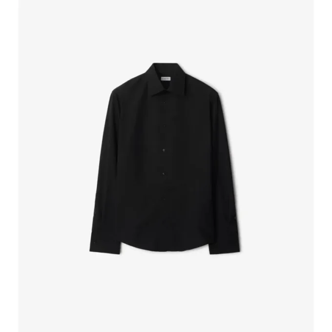 Koszula smokingowa z bawełny i jedwabiu o kroju slim fit Koszula smokingowa z bawełny i jedwabiu o kroju slim fit