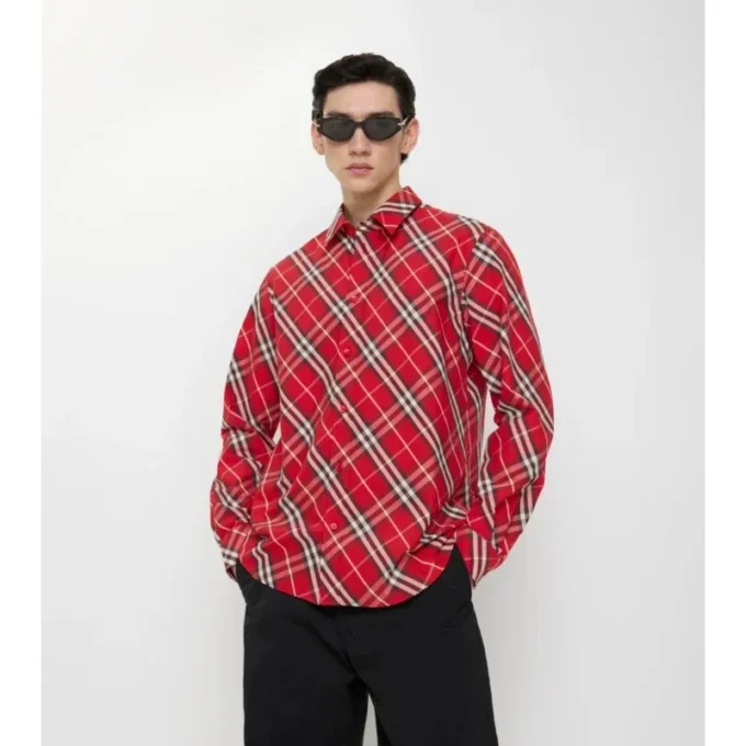 Koszula w kratę z bawełny o luźnym kroju Koszula w kratę z bawełny o luźnym kroju