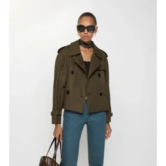Krótka kurtka trenczowa Mayfair z Tropical Gabardine