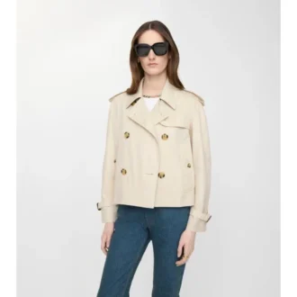 Krótka kurtka trenczowa Mayfair z Tropical Gabardine