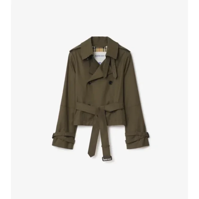 Krótka trenczowa kurtka z Tropical Gabardine