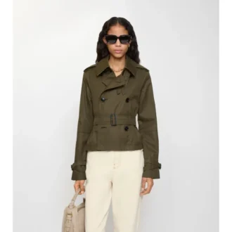 Krótka trenczowa kurtka z Tropical Gabardine