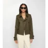 Krótka trenczowa kurtka z Tropical Gabardine