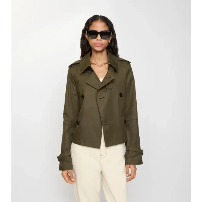Krótka trenczowa kurtka z Tropical Gabardine