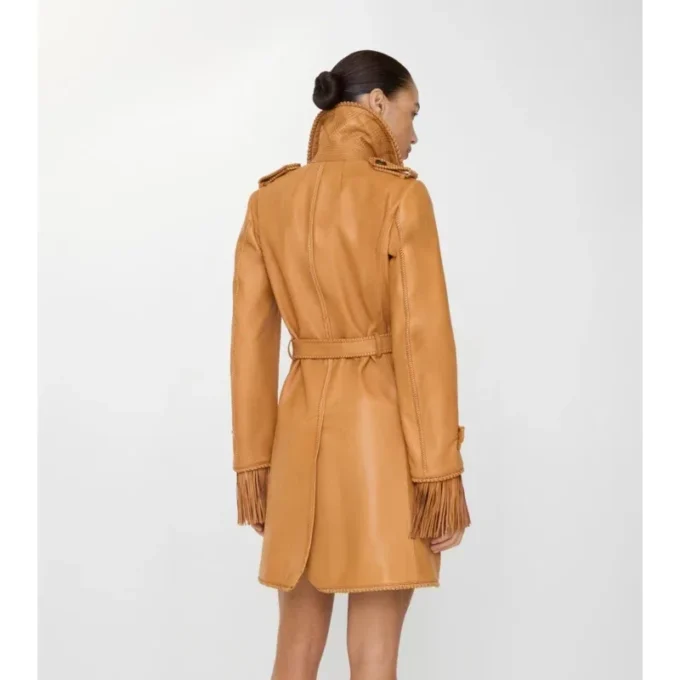 Krótki Car Coat z frędzlami Krótki Car Coat z frędzlami
