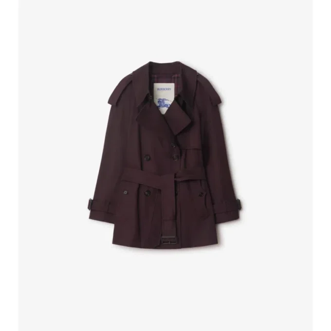Krótki Fitzrovia Trench Coat z gabardyny