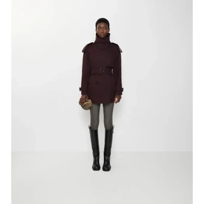 Krótki Fitzrovia Trench Coat z gabardyny