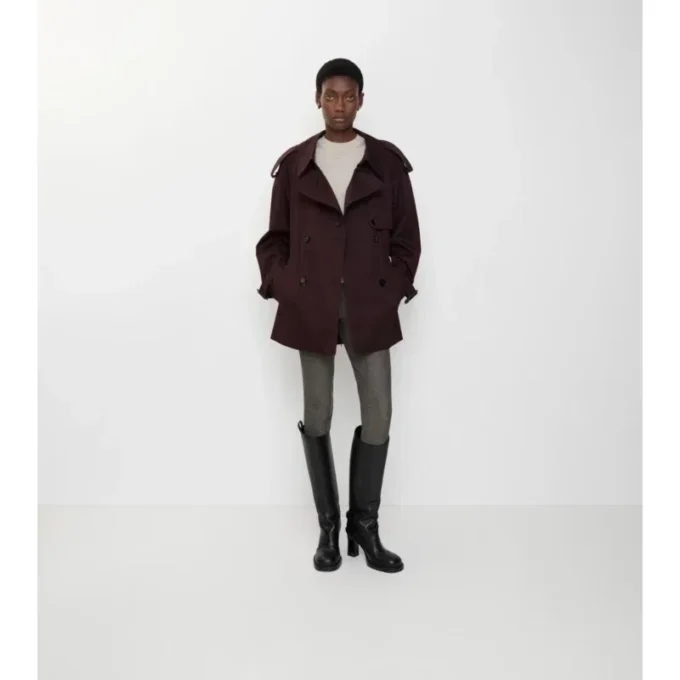 Krótki Fitzrovia Trench Coat z gabardyny