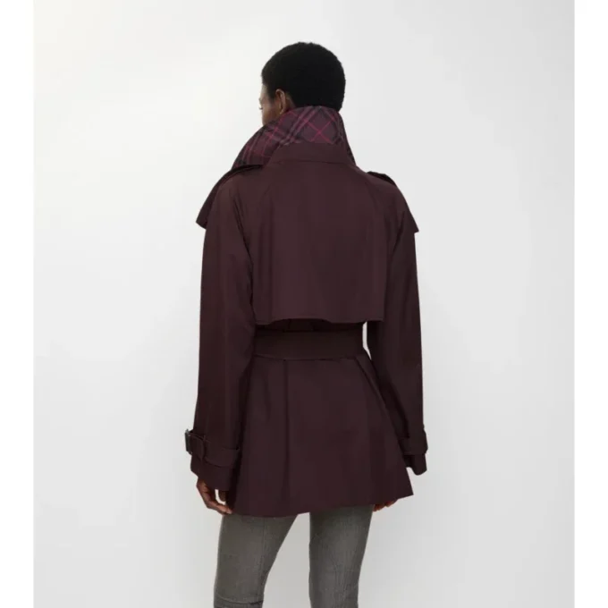 Krótki Fitzrovia Trench Coat z gabardyny
