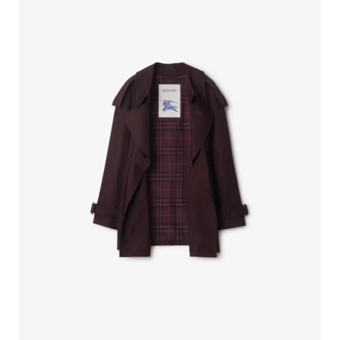 Krótki Fitzrovia Trench Coat z gabardyny