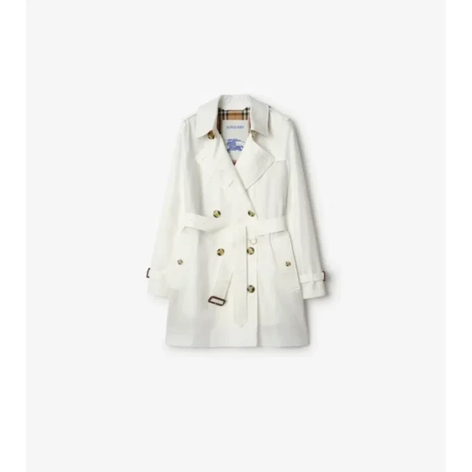 Krótki Kensington Trench Coat z Tropical Gabardine Krótki Kensington Trench Coat z Tropical Gabardine